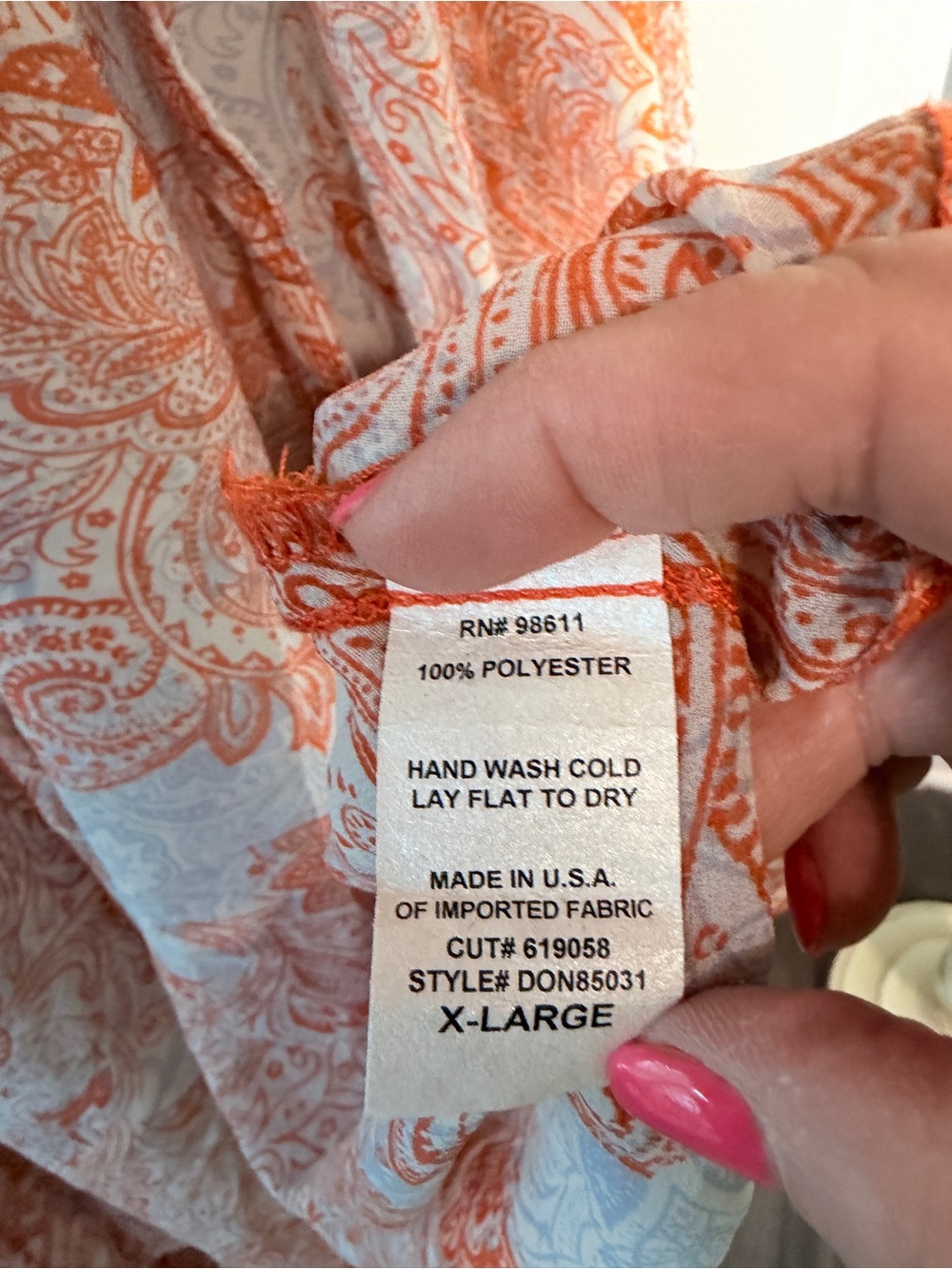 Eight Sixty Paisley Open-Front Kimono in Coral and Ivory - Picture 8 of 8